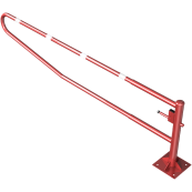 Swiveling gates | to be fixed by plugs, hot-dip galvanized and red coated with white reflecting rings | total width: 3500 mm | with Euro profile cylinder lock